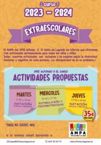 actividades extraescolares curso 2023 2024
